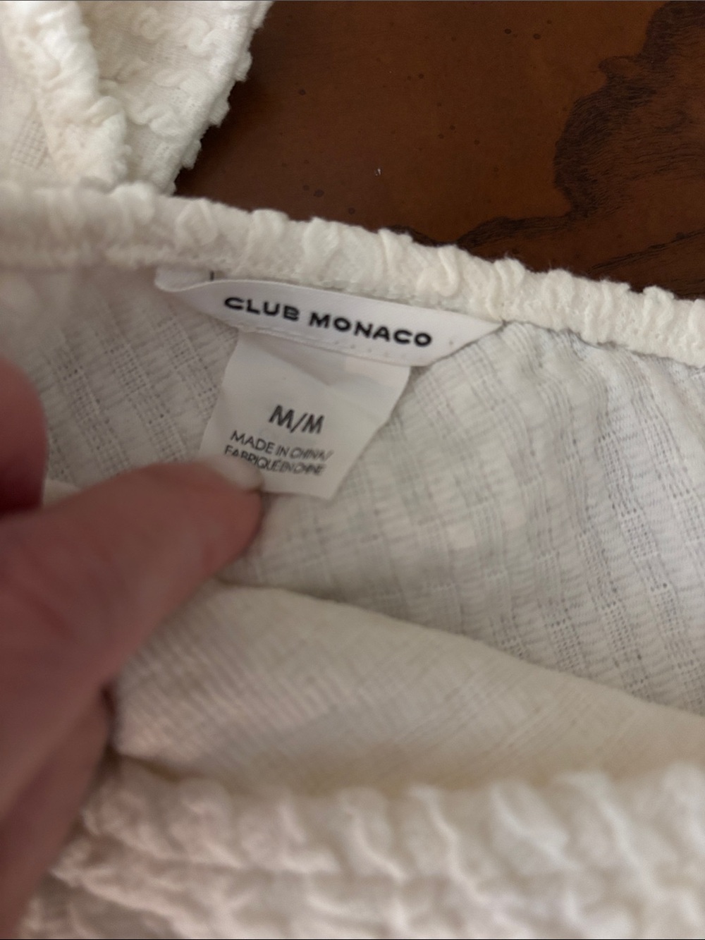 Club Monaco Off-White Textured One-Shoulder Top - Picture 2 of 6
